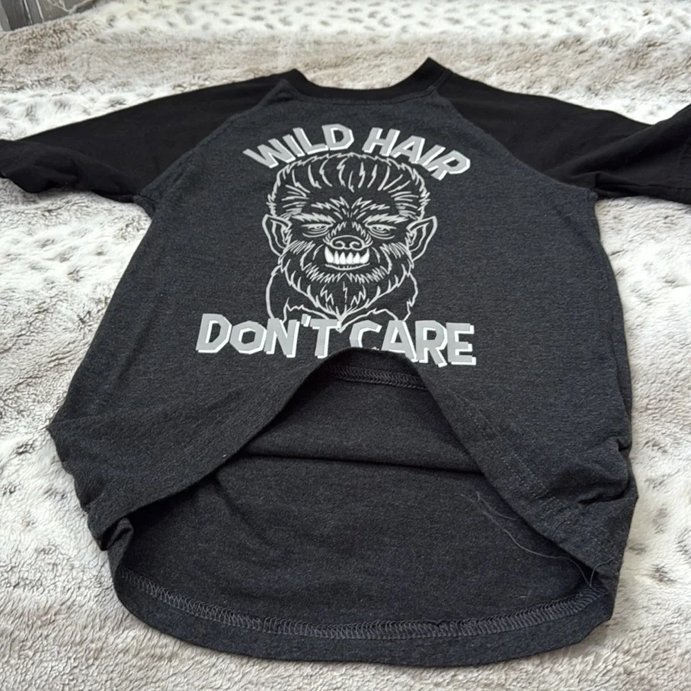 Halloween Wolfman shirt boys size 8 Wild Hair Don’t Care trick or treat werewolf